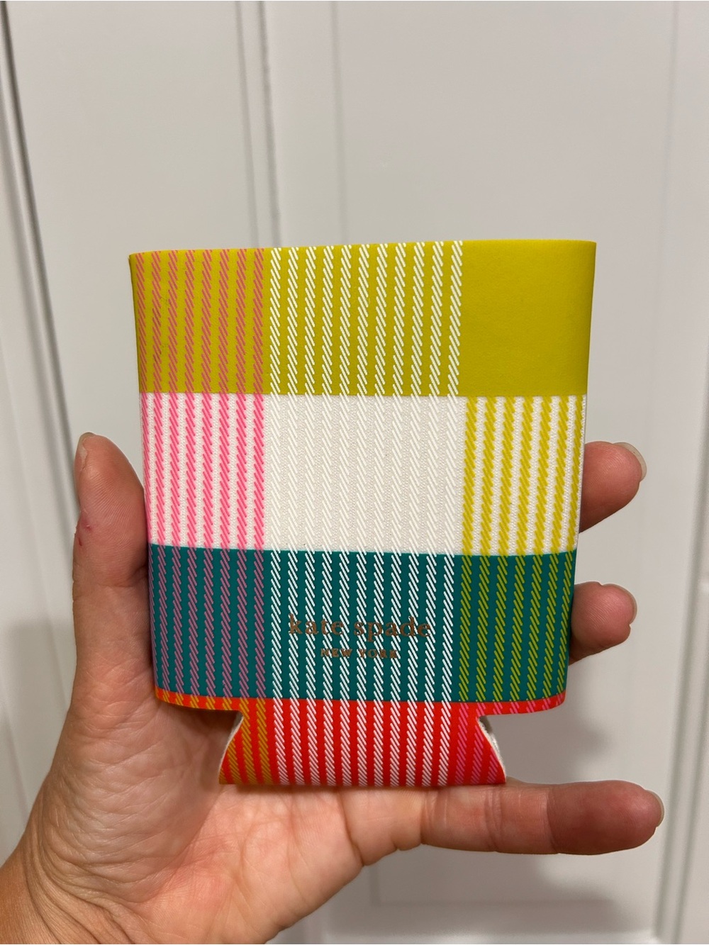 Kate Spade Plaid Can Cooler Koozie